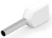 Insulated wire end ferrule, 2 x 0.5 mm², 15 mm/8 mm long, DIN 46228-4, white, 966144-1