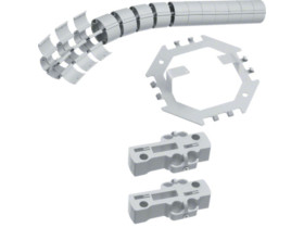 tehalit.DB-HB Zestaw osłony elastycznej z adapterem i podstawą do biurka 800mm jasnoszara G71117035 HAGER