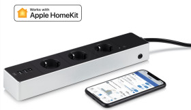 10EAZ8301 Eve Energy Strip, Connected Triple Outlet, Apple HomeKit