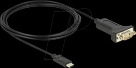 64196 Adapter cable USB C to RS232, w.nuts, 2.0 m