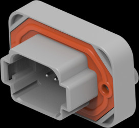 Pin header, 8 pole, straight, 2 rows, gray, DT15-08PA