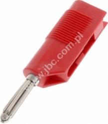 BSB 20 RT Wtyk izolowany 4mm z dodatkowym gniazdem 4mm, przyłącze przykręcane, 30A, czerwony, Hirschmann, 930729101, BSB20RT