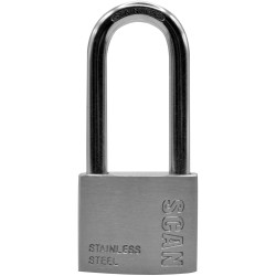 Scan ZB111-50L Stainless Steel Padlock 50mm Long Shackle