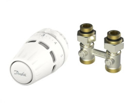Zestaw termostatyczny prosty głowica cieczowa Regus RA zawór RLV-KB do grzejników dolnozasilanych Danfoss 015G5310