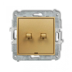 MINI Przycisk dwubiegunowy (dwa klawisze bez piktogramów osobne zasilanie) w stylu amerykańskim złoty 29MWPUS-44.2