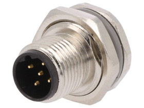 Złącze okrągłe M12 męskie proste do lutowania 5-PIN 60V T4130412051-000