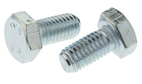 Śruba z łbem sześciokątnym gwint M8 16mm Stalowe Sześciokątny Powlekane jasnym cynkiem RS PRO