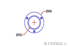 Flansza do komory pochłaniającej 50 mm czerwona