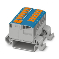 Blok rozdzielczy PTVFIX 6/12X2,5-NS35A BU, niebieskie złącze przemysłowe - 12 punktów przyłączeniowych o przekroju 2,5mm2