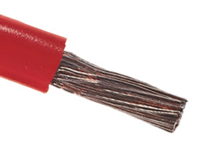 Przewód montażowy 25 mm² Czerwony RS PRO PVC 4 AWG 600 V dł. 100m 196/0,4 mm +105°C CSA C22.2 typ TEW, UK BS 6231, UL