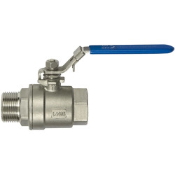 Stainless steel ball valve, L 85 mm, 63 bar, stainless steel, for pipe systems, 135906