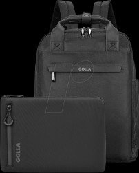 Laptop backpack 15.6 with sleeve 15 as a set in black