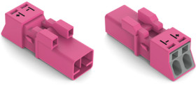 Plug, 2 pole, push-in, 1.5 mm², pink, 890-292/080-000