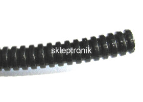 Rura karbowana FI 12x9mm czarna cięta