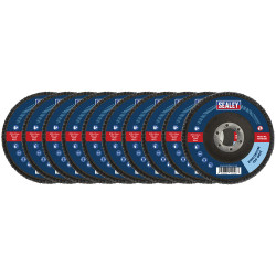 Sealey FD11512010 115mm Zirconium Flap Discs 120Grit 22mm Bore - Pack of 10