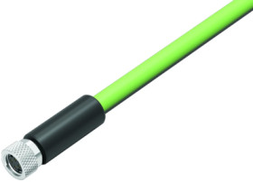 Sensor actuator cable, M8-cable socket, straight to open end, 4 pole, 5 m, PUR, green, 4 A, 77 5430 0000 50704-0500
