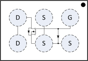 8V, P channel NexFET™ power MOSFET, single WLP 1 mm x 1.5 mm, 19.4 mOhm, gate ESD protection