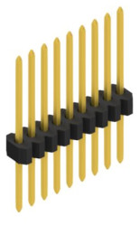 Pin header, 9 pole, pitch 1.27 mm, straight, black, 10060694