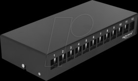 43415 Keystone patch panel 12 port black