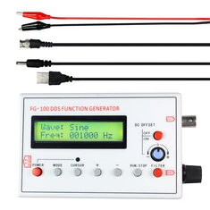 FG-100 DDS Generator sygnałowy 1Hz-500kHz Zakres częstotliwości przenośny generator fal z impedancją wyjściową 50 omów