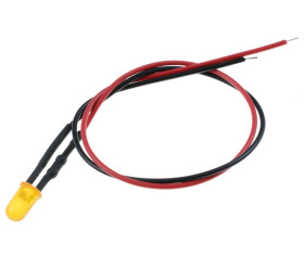 Orange Diffused Lens Prewired 5mm LED 20cm 12V