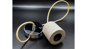 Lampa Wisząca, Betonowa B15-2, Podsufitka Metalowa, Kolorowy Przewód W...