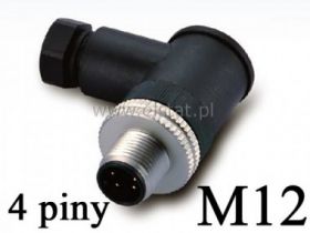 Złącze kątowe męskie; 4P; skręcane