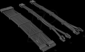 84541 PSU extension cable set 30 cm, 6 pieces, black