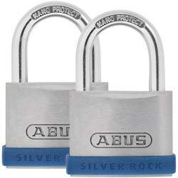 ABUS 80888 40mm Silver Rock&#x2122; 5 Padlock Twin Pack