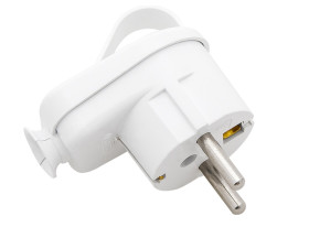 WTYCZKA NA KABEL WT16 KĄTOWA Z UZIEMIENIEM I UCHWYTEM BIAŁA