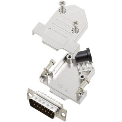 Encitech 6355-0072-02 D-Sub Pin Strip set 15 Pins Solder Bucket 45&#xB0;