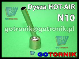 Zapasowa dysza N10 do stacji HOT-AIR fi 10,0mm kątowa 45°