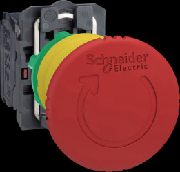 XB5AS8444 Emergency stop switch, Harmony XB5, twist unlock, 22 mm, 2 NC