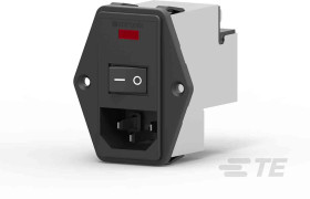Filtr wejściowy złącza IEC 10A TE Connectivity Montaż na kołnierzu