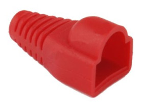 Gumowa osłona wtyku RJ-45, czerwona