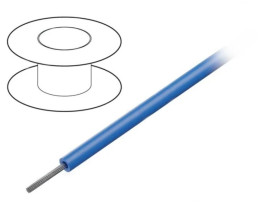1551-BL005 Przewód na rolce 30,5m linka Cu 22AWG PVC niebieski 1kV