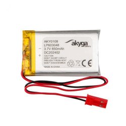 850mAh 3,7V Li-PO 2-PIN 48x30x6mm JST
