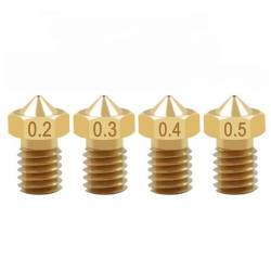 M6 Brass Nozzle for 1.75mm Filament - H12.5mm - Small Cone - RepRap E3D V5 V6