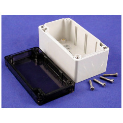 Hammond 1554D2GYSL Watertight PC Enclosure Smoked Lid 120 x 65 x 60 Grey