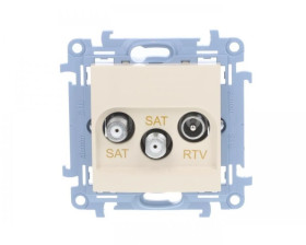 Simon 10 Gniazdo antenowe podwójne SAT-SAT-RTV kremowy CASK2.01/41