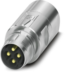 Plug, 4 pole, crimp connection, standard/ONECLICK quick locking system, straight, 1628960