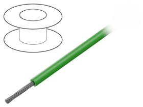 7057 GR005 Przewód na rolce o długości 30,5m linka Cu, 150V PVC zielony 18 AWG