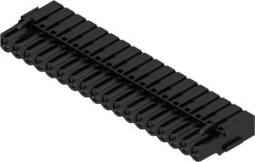 Socket header, 18 pole, pitch 5.08 mm, straight, black, 1211110000