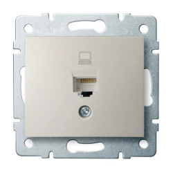 DOMO Gniazdo komputerowe pojedyncze RJ45Cat 6 Jack kremowe 011400003 24813