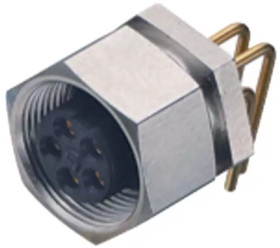 Panel socket, 5 pole, THT, screw locking, angled, 09 0098 72 05