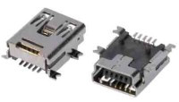 USB-MA5P-L Gniazdo USB montowane do druku SMD typu mini B 5 pin - poziome