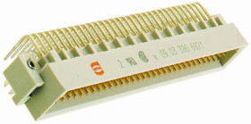 Male connector, type C, 64 pole, a-e-c, pitch 2.54 mm, solder pin, angled, 09033646951