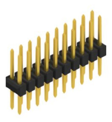 Pin header, 20 pole, pitch 2.54 mm, straight, black, 10053486