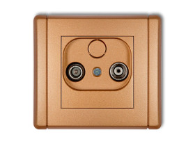 FLEXI Gniazdo antenowe RTV przelotowe 9dB złoty metalik 8FG9P KARLIK