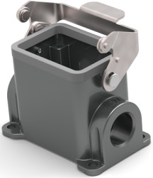 Housing, size HB6, die-cast aluminum, 2 x M20, angled, clip locking, IP65, T1610062220-000